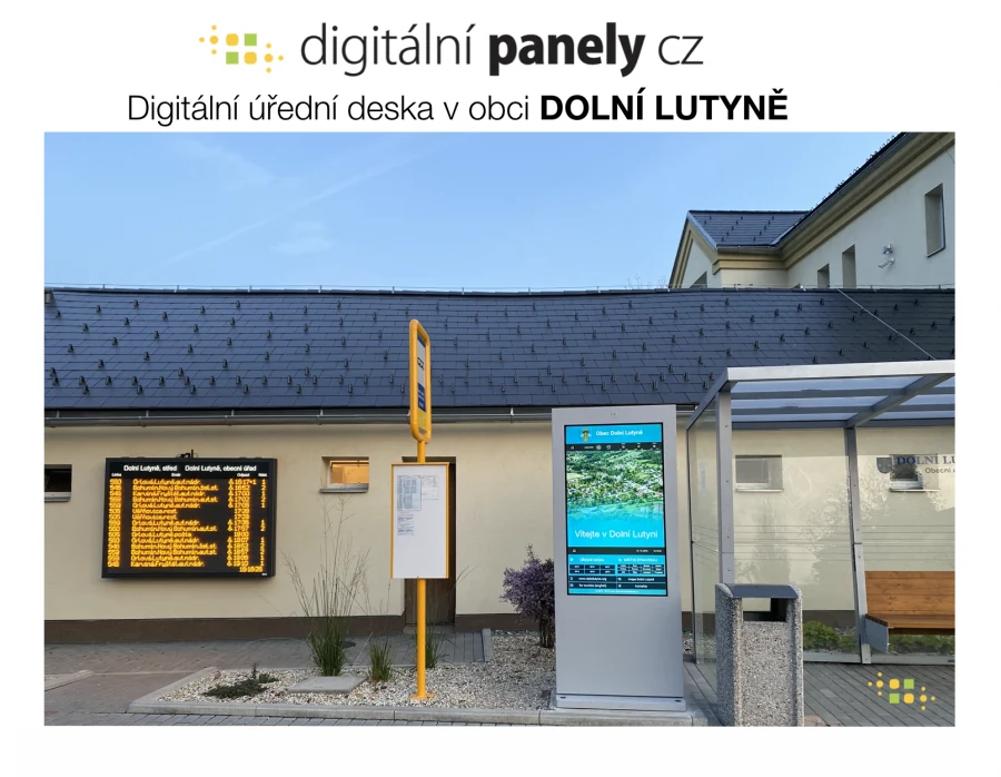 Digitálna úradná tabuľa v obci Dolní Lutyně