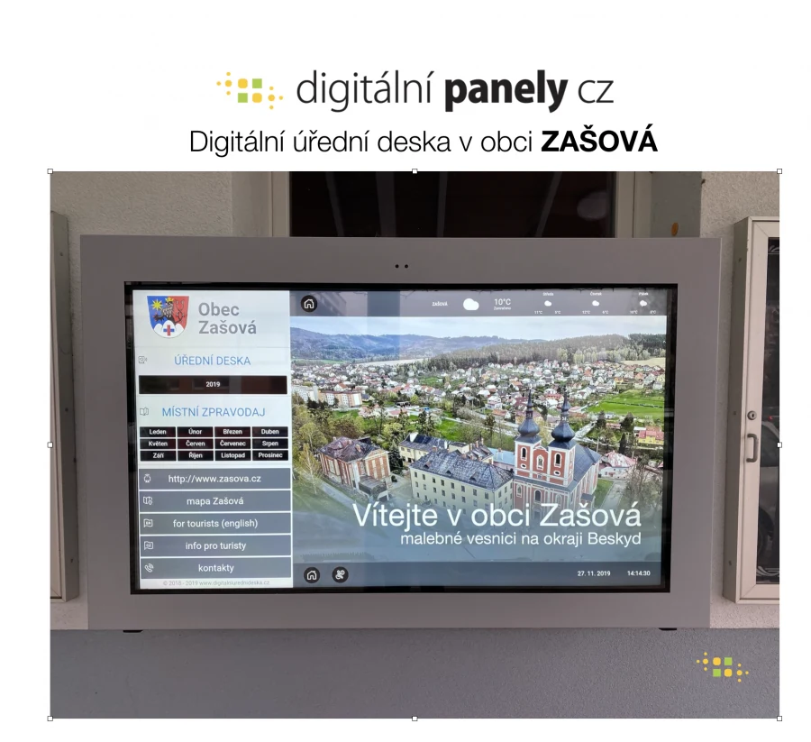 Digitálna úradná tabuľa v obci Zašová